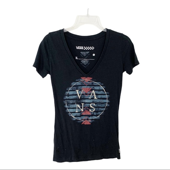 Vans Tops - Vans Off the Walk V Neck Graphic T Shirt Tee Black